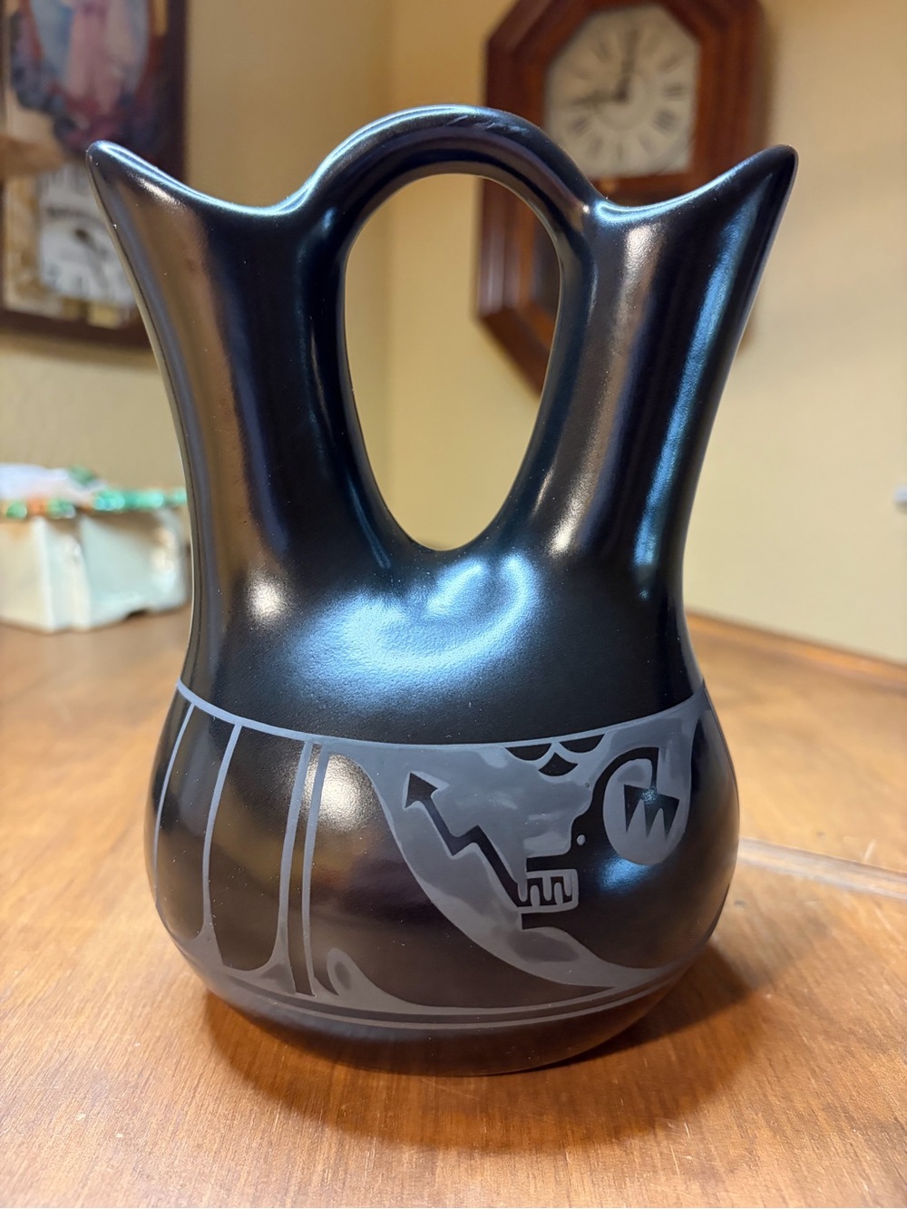 Black, Matte Southwestern-Style Blackware Vase